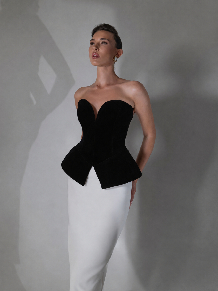 STRUCTURED VELVET CORSET TOP