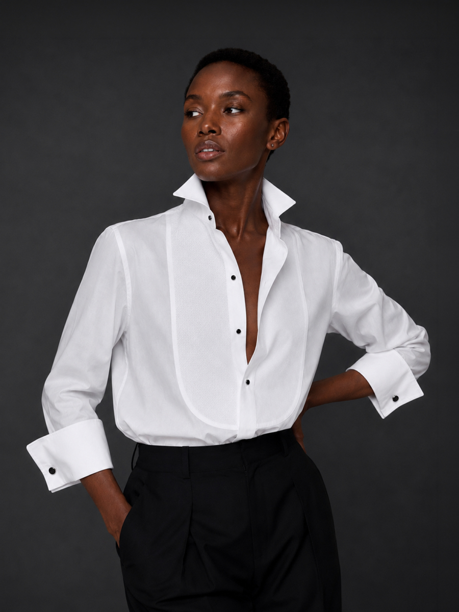 RF TUXEDO SHIRT in cotton poplin